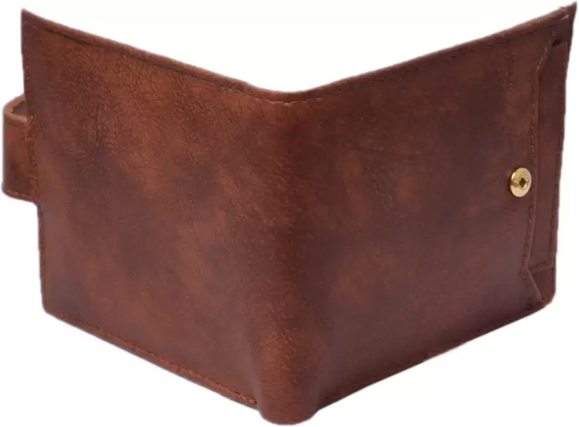 Men Casual Brown Artificial Leather RFID Wallet - Regular Size  (8 Card Slots)